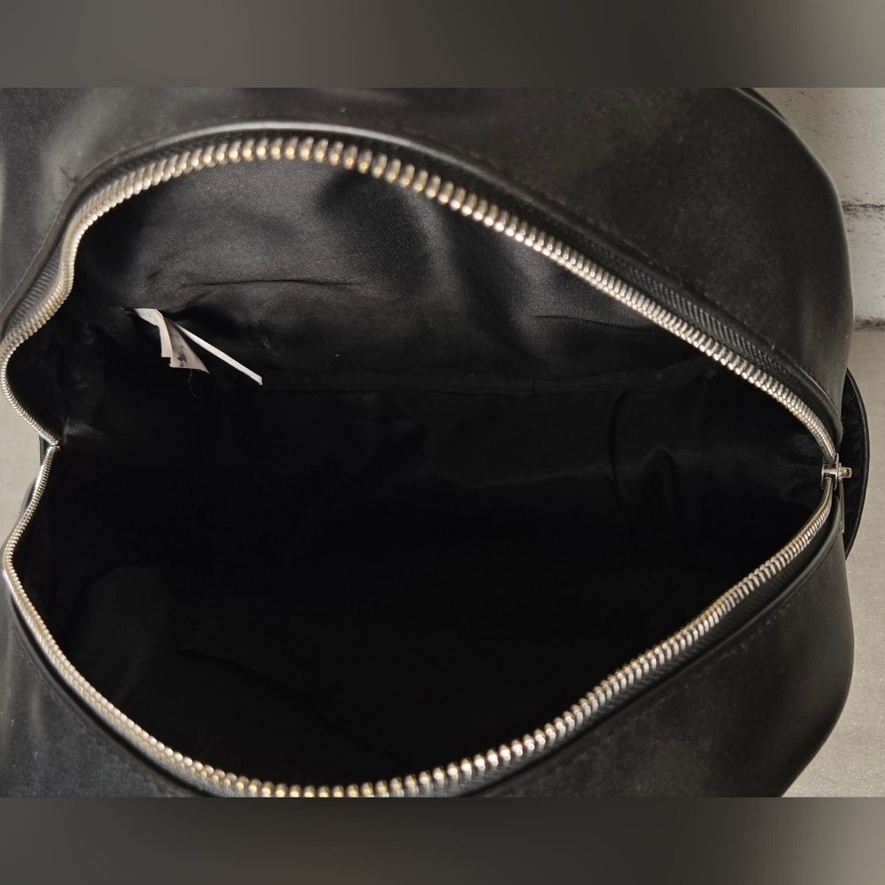 Playboy Quilted Black Faux Leather Mini Backpack with Rhinestone Charm - Picture 6 of 9